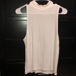 white turtle neck tank top